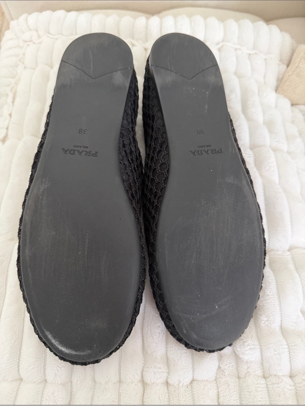 Prada Black Mesh Flats - Picture 2 of 7